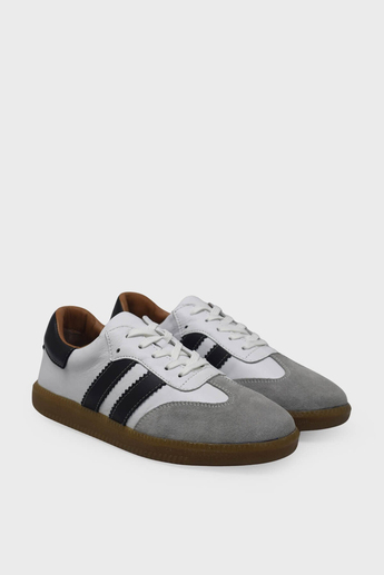 Kanuga Kadın Deri Sneaker Beyaz Siyah AYK1983