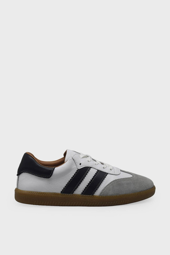 Kanuga Kadın Deri Sneaker Beyaz Siyah AYK1983