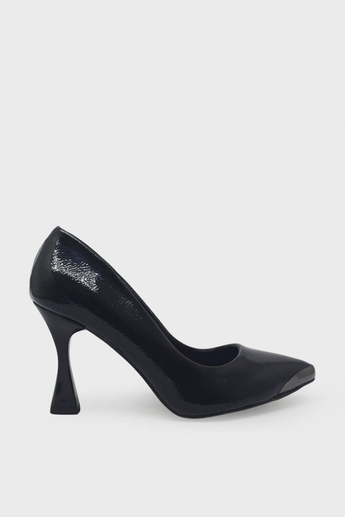 Kanuga Kadın Kadeh Topuk Stiletto Ayakkabı Siyah Rugan LPA1302
