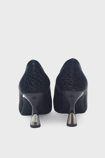 Kanuga Kadın Kadeh Topuk Stiletto Desenli Siyah LPA1110-1