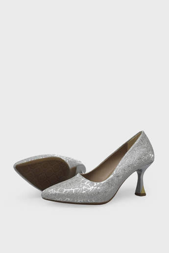 Kanuga Kadın Kadeh Topuk Stiletto Simli Gümüş LPA1110-1
