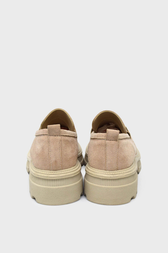 Kanuga Kadın Toka Detaylı Süet Loafer Bej ASL-7453