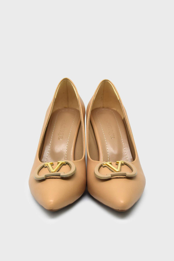Kanuga Kadın Toka Detaylı Topuklu Stiletto Nut LPA1206-1