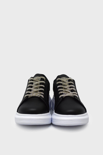 Kanuga Kadın Yüksek Taban Sneakers Siyah Beyaz ASL-859