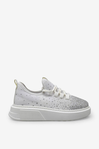 Kanuga Kadn Taşlı Yüksek Taban Sneaker Beyaz RSL404