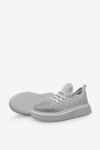 Kanuga Kadn Taşlı Yüksek Taban Sneaker Beyaz RSL404