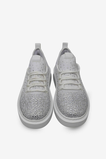 Kanuga Kadn Taşlı Yüksek Taban Sneaker Beyaz RSL404