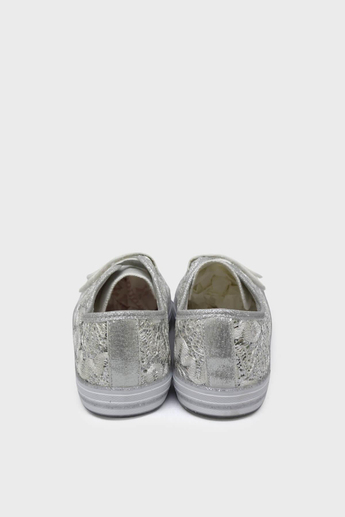 Kanuga Kız Çocuk Taş Detaylı Cırtlı Converse Ayakkabı Gümüş MAGL1216