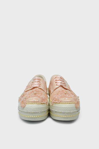 Meshure Kadın Gelin Sneakers Ayakkabı Pudra MSRE001