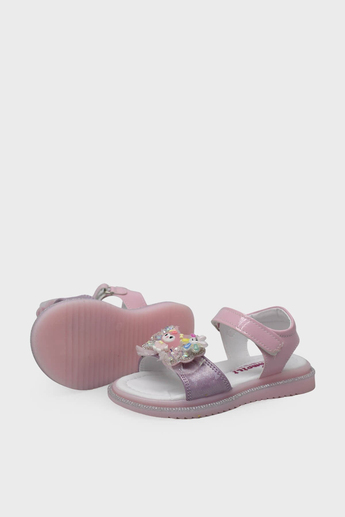Minican Kız Çocuk Günlük Cırtlı Sandalet Pembe MNCN40