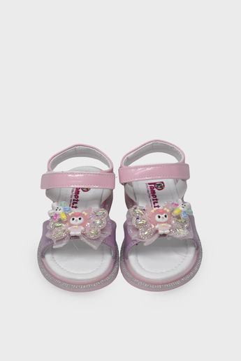 Minican Kız Çocuk Günlük Cırtlı Sandalet Pembe MNCN40