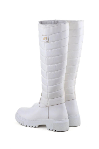 Mp Kadın Casual Kapitone Çizme Beyaz MP-2752
