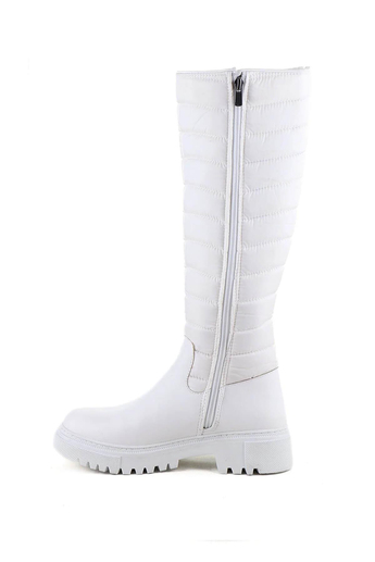 Mp Kadın Casual Kapitone Çizme Beyaz MP-2752