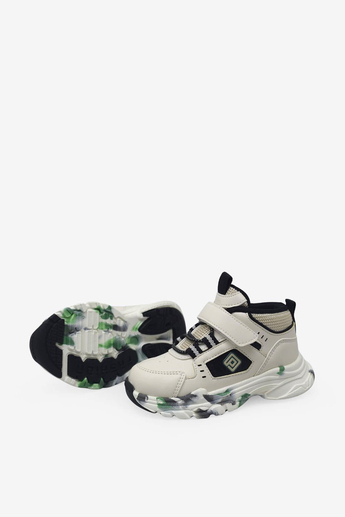 Pepino Unisex Çocuk Cırtlı Spor Ayakkabı Krem Siyah P-2063