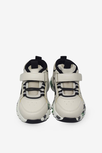 Pepino Unisex Çocuk Cırtlı Spor Ayakkabı Krem Siyah P-2063