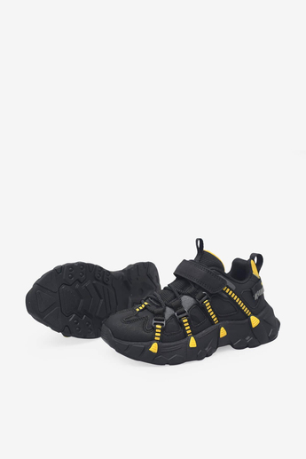 Pepino Unisex Çocuk Cırtlı Spor Ayakkabı Siyah Sarı P-2000