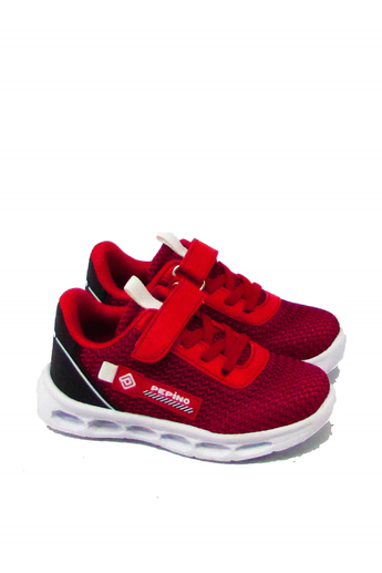 Pepino Unisex Çocuk Fileli Yazlık Spor Ayakkabı Kırmızı Siyah P-1213