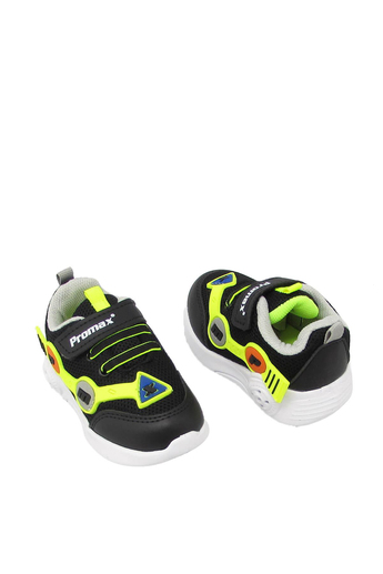 Promax Unisex Çocuk Işıklı Cırtlı Spor Ayakkabı Siyah PRMX1772