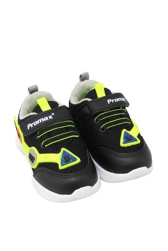 Promax Unisex Çocuk Işıklı Cırtlı Spor Ayakkabı Siyah PRMX1772