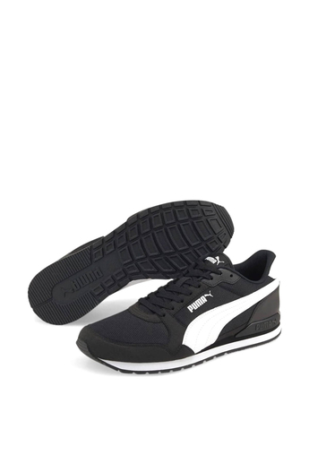 Puma Unisex ST Runner V3 Mesh Spor Ayakkabı Siyah Beyaz 384640