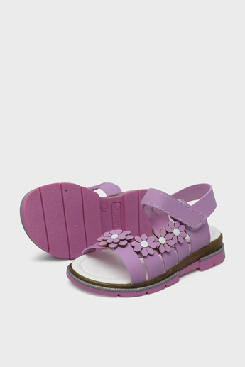 Şirin Kız Çocuk Çiçekli Günlük Sandalet Lila SRN3196