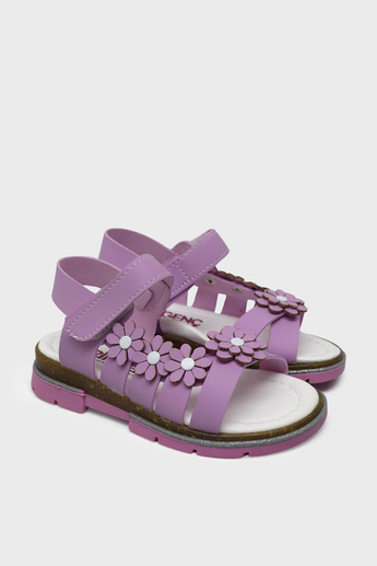Şirin Kız Çocuk Çiçekli Günlük Sandalet Lila SRN3196