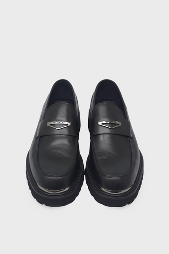 Tamer Tanca Erkek Kemer Detaylı Deri Loafer Siyah TT18328855