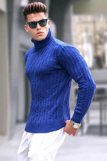 Light Navy Blue Knitwear Sweater 5759