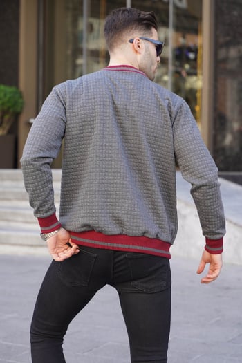 Antrasit Kapitone Desenli Erkek Bomber Ceket 6035