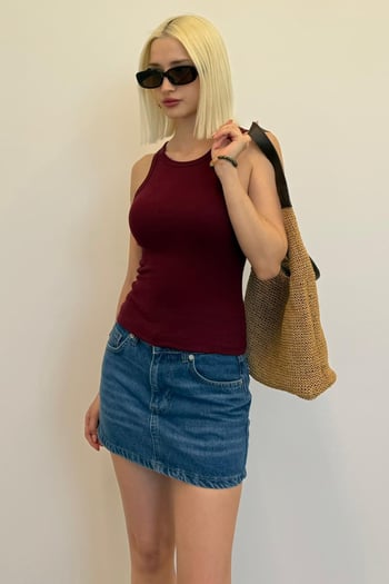 Bordo Kalın Askılı Regular Kesim  Basic Atlet MG2059