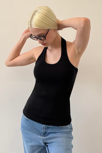 Siyah Halter Yaka Kadın Atlet Mg2529