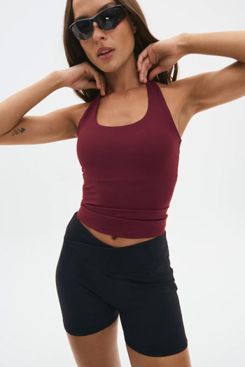 Bordo Halter Yaka Kadın Atlet MG2680