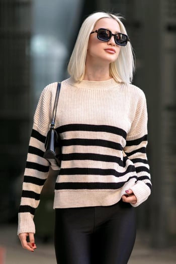 Beige Striped Sweater MG1258