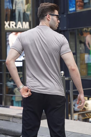 Bej Hakim Yaka Erkek Polo Tişört 6107