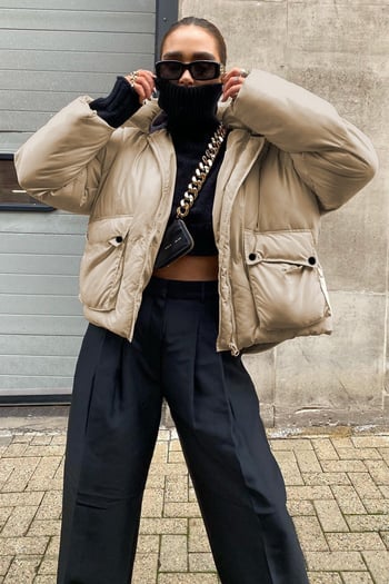 Beige Oversize Pocket Jacket MG1358