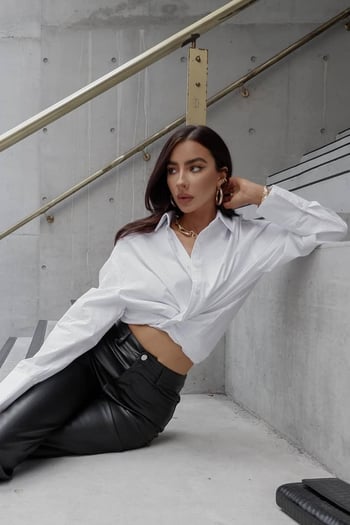 Beyaz Oversize Basic Gömlek MG1794