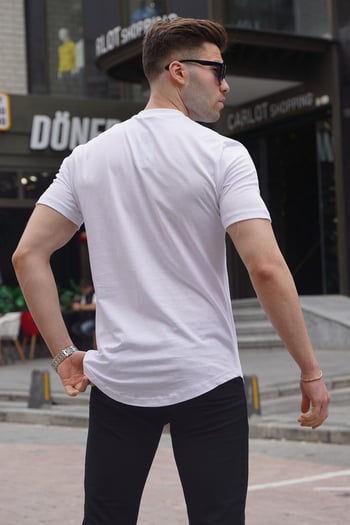 Beyaz Polo Yaka Basic Erkek Tişört 6132