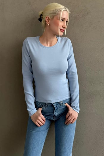 Mavi Bisiklet Yaka Slim Fit Kadın Body MG2564