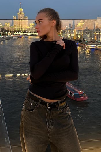 Siyah Basic Slim Kadın Body MG1994