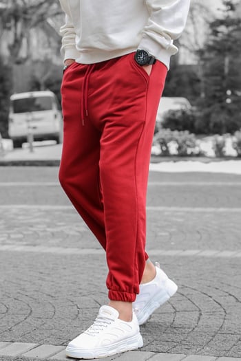 Bordo Basic Regular Fit Erkek Eşofman Altı