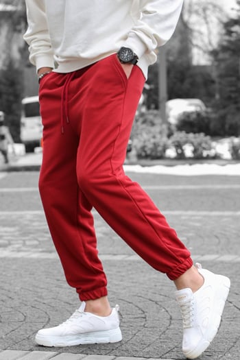Bordo Basic Regular Fit Erkek Eşofman Altı