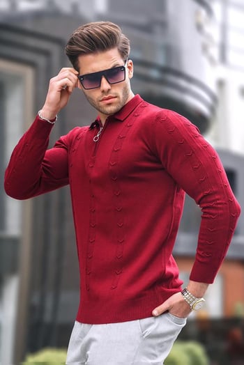 Maroon Knitwear Sweater 5606