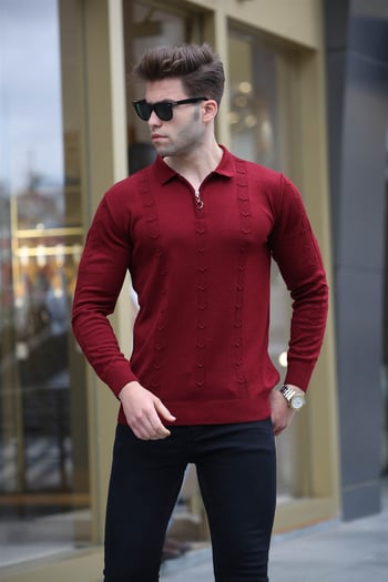 Maroon Knitwear Sweater 5606