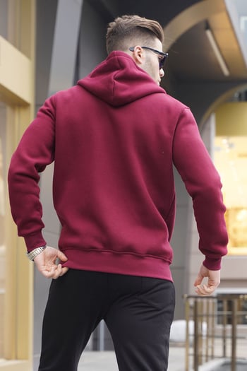 Maroon Regular Fit Hoodie Sweatshirt 6033