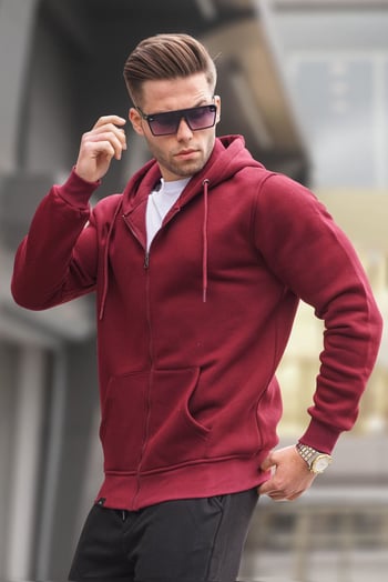 Maroon Regular Fit Hoodie Sweatshirt 6033