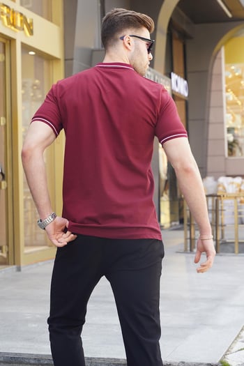 Bordo Polo Yaka Erkek Tişört 6113