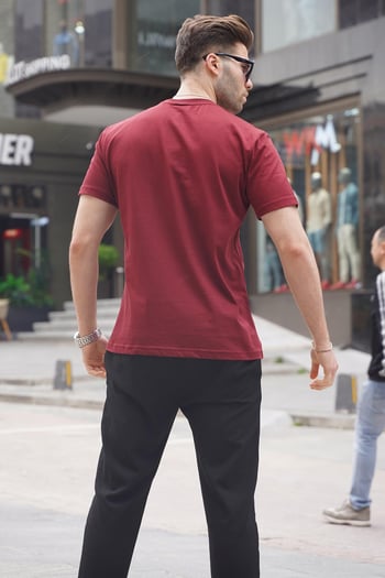 Bordo Regular Fit Basic Erkek Tişört 6131