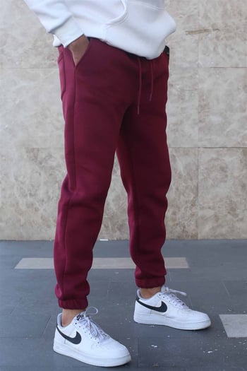 Maroon Raised Basic Sweatpants 5482