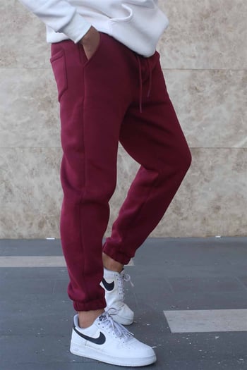 Maroon Raised Basic Sweatpants 5482