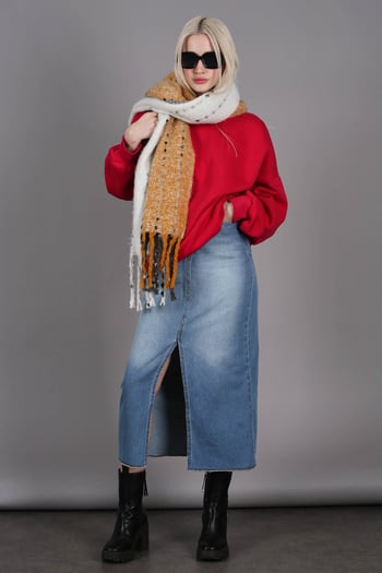 Ice Blue Jeans Skirt MG1558
